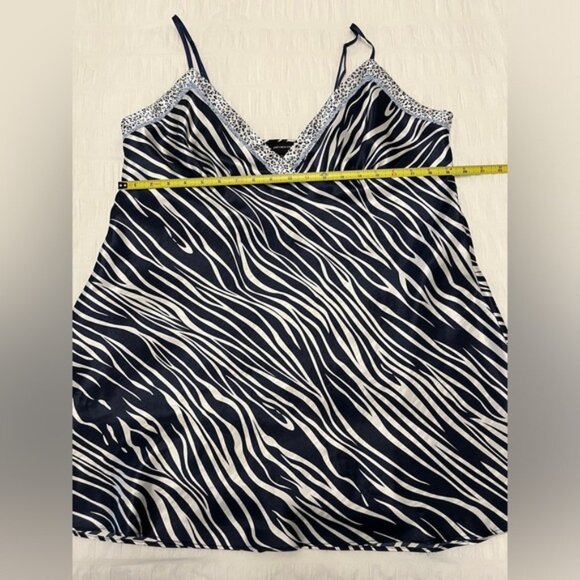 Jones New York Chemise Slip Zebra Cheetah Print Adjust Straps Bodycon Sleepwear - Picture 9 of 10